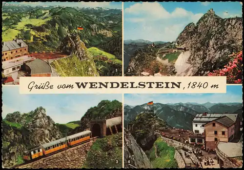 Ansichtskarte Bayrischzell Wendelstein (1838 m) 4 Bild Bergbahn 1967