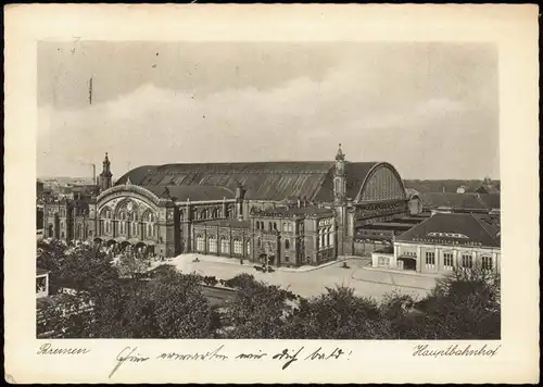 Ansichtskarte Bremen Hauptbahnhof Norddeutscherlloyd 1941