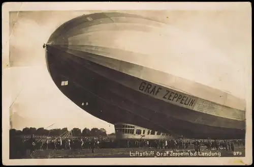 Ansichtskarte  Luftschiff Graf Zeppelin b.d. Landung Flugwesen - Zeppelin 1932
