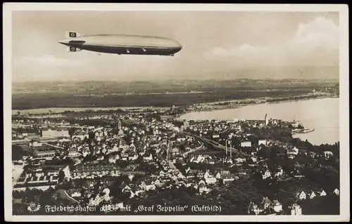 Ansichtskarte Friedrichshafen Luftbild Graf Zeppelin (Luftbild) 1935