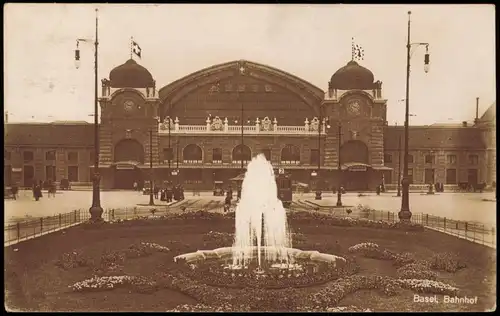 Ansichtskarte Basel Bahnhof 1932