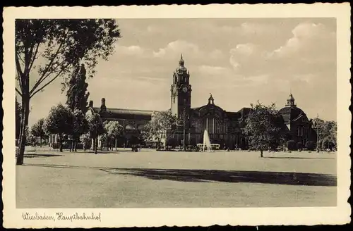 Ansichtskarte Wiesbaden Partie am Hauptbahnhof 1939