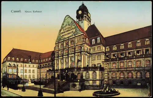 Ansichtskarte Kassel Rathaus 1913 Goldrand