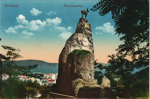 Postcard Karlsbad Karlovy Vary Hirschensprung 1913