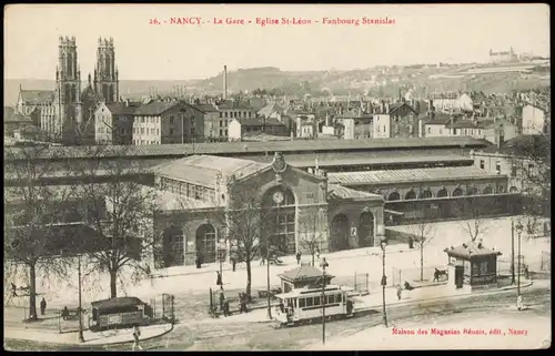 CPA Nancy La Gare - Eglise St-Léon - Fanbourg Stanislas 1917