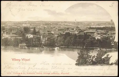 Postcard Viipuri Wyborg Выборг Wiborg Totale 1901  gel. russische Briefmarke