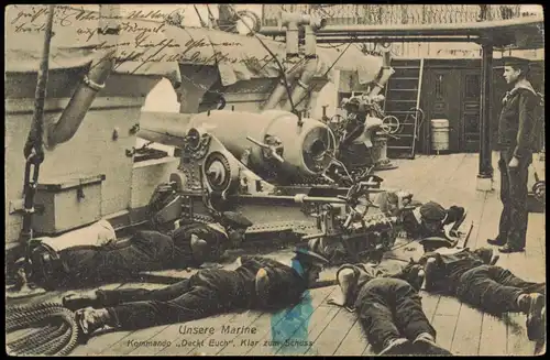 Kommando Deckt Euch Klar zum Schuss Schiffe Kriegsschiffe (Marine) 1917