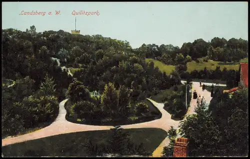 Postcard Landsberg (Warthe) Gorzów Wielkopolski Quilitzpark. 1914