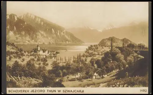 Ansichtskarte Oberhofen am Thunersee SCHOYERER JEZIORO THUN W SZWAJCARJI 1912