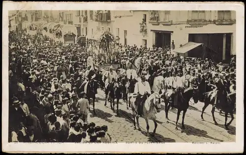 Postales .Andalusien Salida de una Romeria du Pelerinage Religion 1935