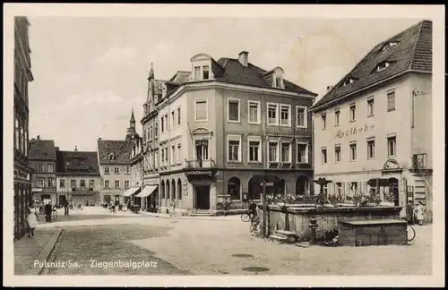 Ansichtskarte Pulsnitz Połčnica Ziegenbalgplatz - Apotheke 1959