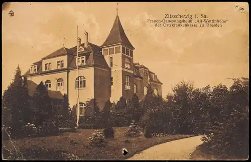 Ansichtskarte Zitzschewig-Radebeul Frauen-Genesungsheim Altwettinshöhe 1922