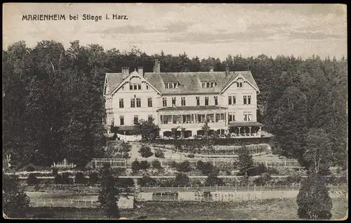 Ansichtskarte Stiege Marienheim Harz 1918
