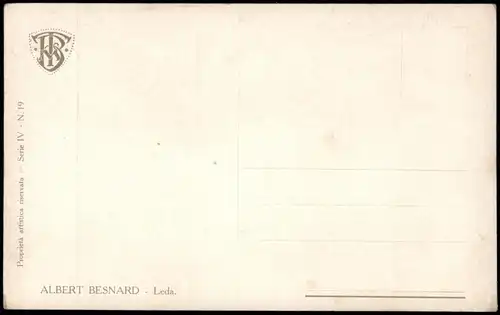 Künstlerkarte: Gemälde / Kunstwerke ALBERT BESNARD - Leda. Erotik 1913