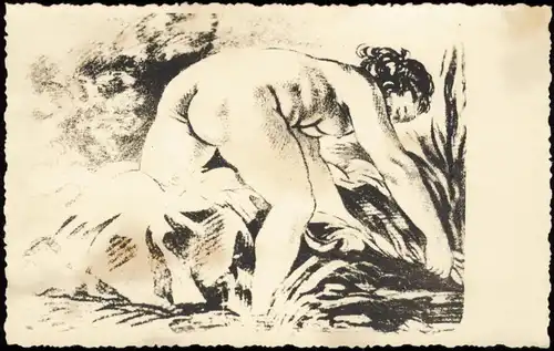 Ansichtskarte  Künstlerkarte: Gemälde / Kunstwerke nackte Frau Erotik 1932