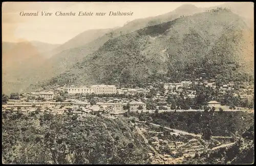 Postcard Dalhousie India General View Chamba Estate 1913