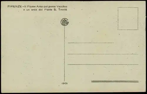 Cartoline Florenz Firenze Fiume Arno col ponte Vecchio b. Mondschein 1916