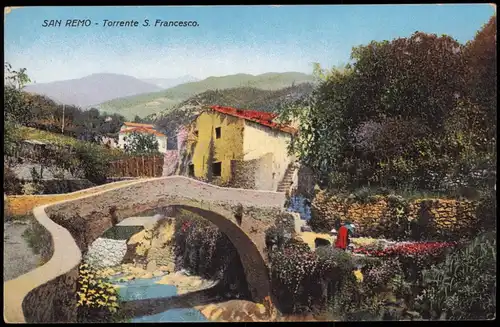 Cartoline San Remo Sanremo Torrente S. Francesco. 1914