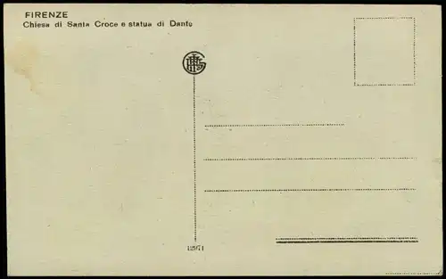 Florenz Firenze Chiesa di Santa Croce e statua di Dante b Mondschein 1925