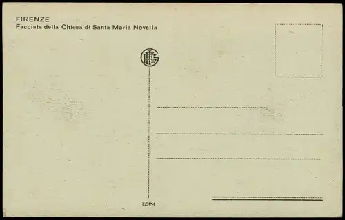 Florenz Firenze Facciata della Chiesa di Santa Maria Novella b. Mondschein 1925