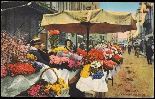 CPA Nizza Nice Le Marche aux Fleurs. 1915