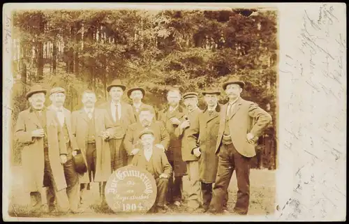 Ansichtskarte Liegau-Augustusbad-Radeberg Erinnerung an Männer Ausflug 1904