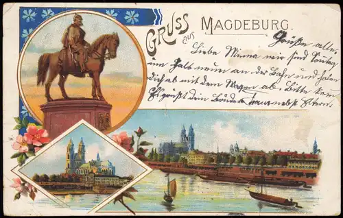 Ansichtskarte Litho AK Magdeburg Stadt, Denkmal 1898