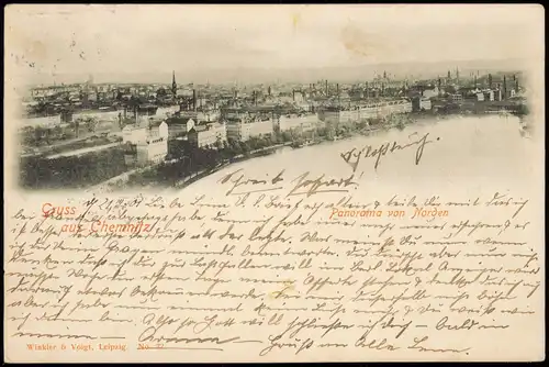Ansichtskarte Chemnitz Stadt von Norden 1901