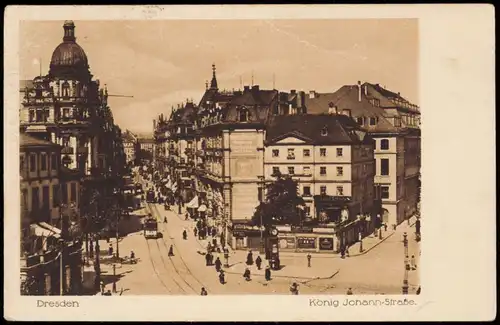 Ansichtskarte Innere Altstadt-Dresden König-Johannstrasse 1936