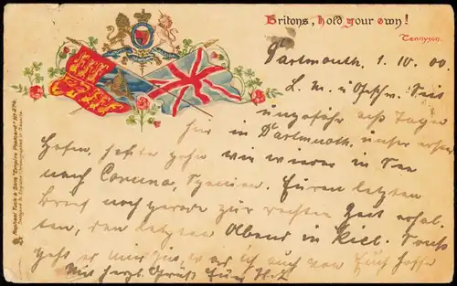 Patriotika Großbritannien Great Britain Heraldik hold your own 1900  Prägekarte