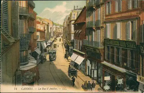CPA Cannes La Rue d'Antibes 1912