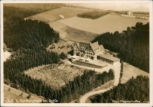 Ansichtskarte Dahle-Altena Luftbild S. G.V.-Kohlberghaus 1930