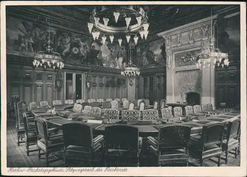 Ansichtskarte Berlin Sitzungssaal der Reichsrats Reichstag 1928