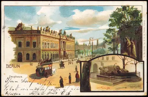 Ansichtskarte Litho AK Berlin 2 Bild Zeughaus, Geschütz 1902