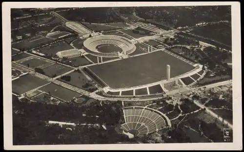 Charlottenburg Berlin Luftbild Reichssportfeld und Dietrich Eckhardt Bühne 1936