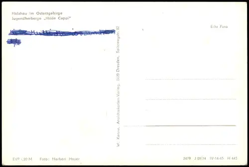 Holzhau-Rechenberg-Bienenmühle DDR AK Jugendherberge Osterzgebirge 1974