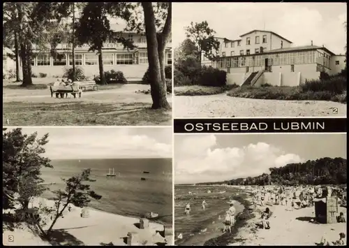 Lubmin DDR Mehrbild-AK mit Heim Adolf Diesterweg, Hotel am Meer und Strand 1973