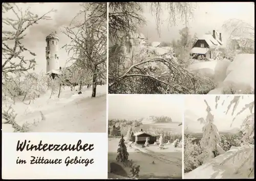 Ansichtskarte Oybin DDR Mehrbildkarte Winterzauber im Zittauer Gebirge 1982
