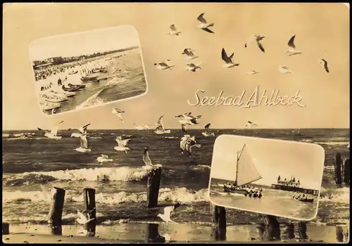 Ansichtskarte Ahlbeck (Usedom) Seebad Ahlbeck Ostsee DDR Mehrbildkarte 1963