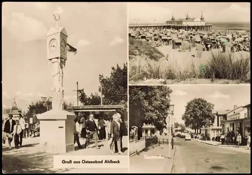 Ahlbeck (Usedom) DDR Mehrbildkarte mit Seebrücke, Seestraße, Ostseebad 1972