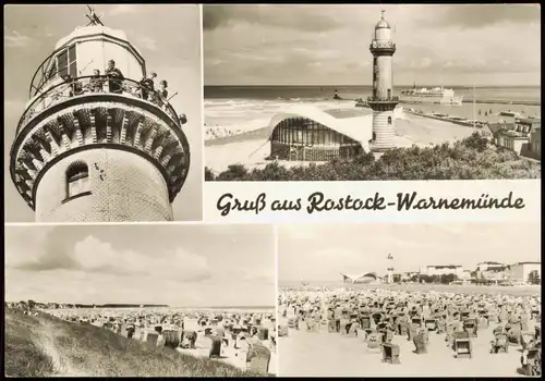 Warnemünde-Rostock DDR Mehrbildkarte mit Ostsee Umland-Ansichten 1975