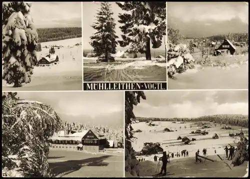 Mühlleithen-Klingenthal DDR Mehrbildkarte Winter Umland-Ansichten 1975