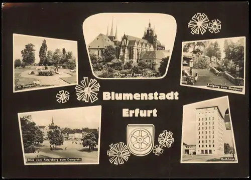 Erfurt DDR Mehrbildkarten Stadtteilansichten,  Hochhaus uvm. 1965/1961