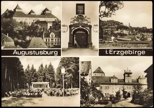 Augustusburg Erzgebirge DDR Mehrbildkarte mit Stadtteilansichten 1971