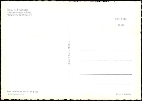 Ansichtskarte Freiberg (Sachsen) Dom zu Freiberg Tulpenkanzel (um 1500) 1966