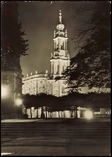 Ansichtskarte Dresden Propsteikirche zur DDR-Zeit 1971