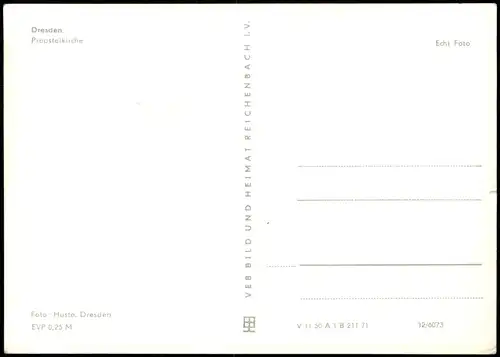 Ansichtskarte Dresden Propsteikirche zur DDR-Zeit 1971