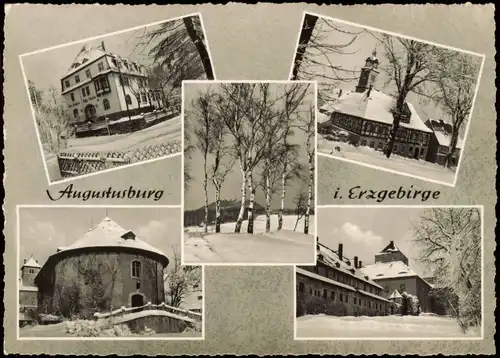 Augustusburg Erzgebirge DDR Mehrbildkarte mit diversen Ortsansichten 1965