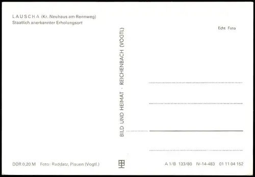 Ansichtskarte Lauscha Panorama-Ansicht zur DDR-Zeit 1980