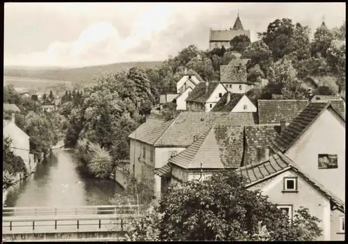 Ansichtskarte Kranichfeld Panorama-Ansicht zur DDR-Zeit mit Niederburg 1979